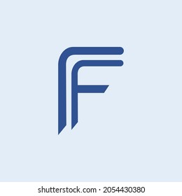 F conceptos de alfabeto logotipo vectorial gráfico plantilla abstracta. Diseño sencillo.