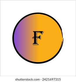 Diseño del alfabeto F con gradiente