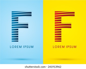 F alphabet  font ,wave, abstract , logo, symbol, icon, graphic, vector 