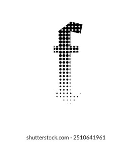 f alphabet halbton gepunkteter effekt logo symbol vektorgrafik eps