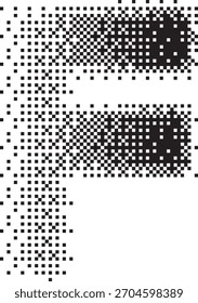 F alphabet halftone dotted effect logo icon vector illustration eps