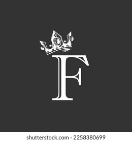 F Alphabet letters Logo, F letter with crown shape logo