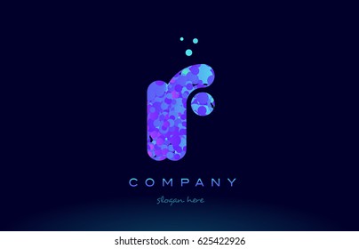 if i f alphabet pink blue bubble circle dots creative letter company logo vector icon design template