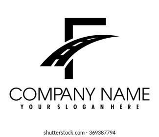 F Alphabet Road Logo Image Vector