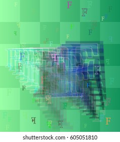 F Alphabet template vector