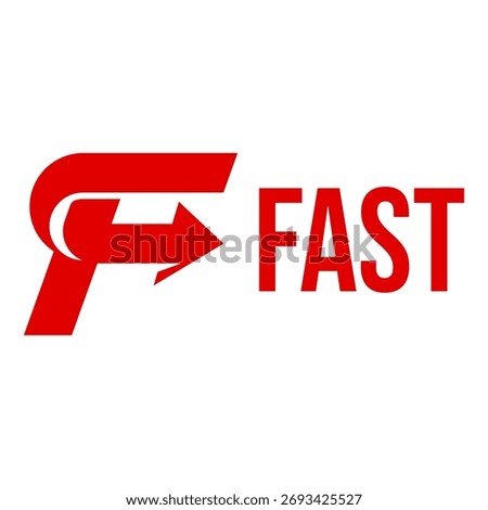f arrow fast flat minimalist logo design