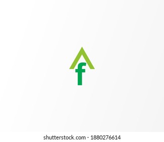 F And Arrow Up Icon Logo Design Template