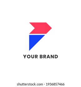 Logotipo de flecha F Resumen Letra de alfabeto simple única logotipo único para empresas y empresas. Grabación creativa e identidad corporativa. Diseño de marca