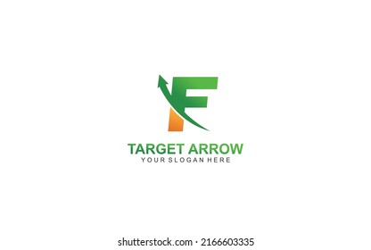 F arrow logo design inspiration. Vector letter template design for brand.