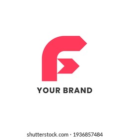 F Arrow Red Logo Abstract Unique Simple alphabet letter Unique logo for business and company. Creative lettering and corporate identity. Branding design