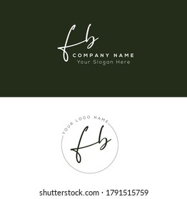  F B FB Initial letter handwriting and signature logo. Beauty vector initial logo .Fashion, boutique, floral and botanical