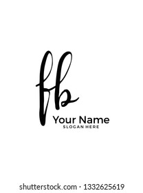 F B FB initial logo signature vector. Handwriting concept logo.