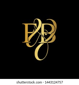 F & B / FB logo initial vector mark. Initial letter F&B FB luxury art vector mark logo, gold color on black background.