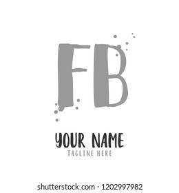 F B Handwritten logo template