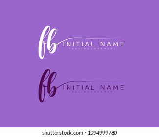 F B Initial handwriting logo vector. Hand lettering for designs.