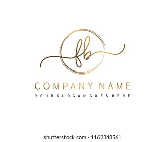 F B Initial handwriting logo vector