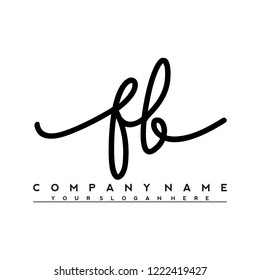 F B Initial handwriting logo vector