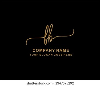 F B Initial Handwriting Logo Template