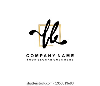 F B Initial Handwriting Logo Template