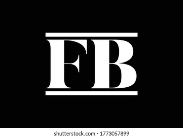 F B Diseño de logotipo de carta inicial, símbolo gráfico de alfabeto para identidad empresarial