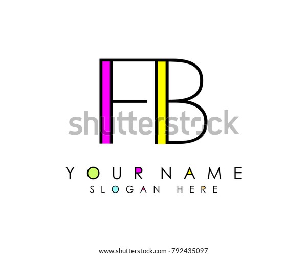 F B Initial Minimalist Logo Template Stock Vector Royalty Free