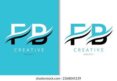 F B Diseño de logotipo con fondo y logotipo creativo de la empresa. Diseño moderno de la moda de las letras. Ilustración del vector