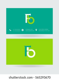 F & B Letter logo design vector element with Business card