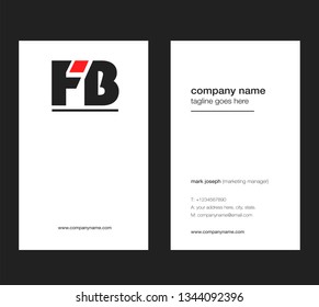 F B letters Joint logo icon with business card vector template.