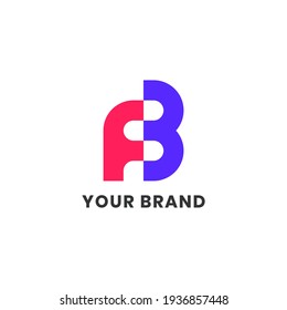 F B Logo Abstract Unique Simple alphabet letter Unique logo for business and company. Creative lettering and corporate identity. Branding design