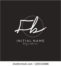 F B Signature initial logo template vector