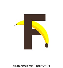 F Banana Font Vector Template Design
