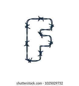 F Barbed Wire Letter Logo Icon Design