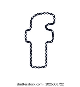 F Bicycle Chain Letter Logo Icon Design