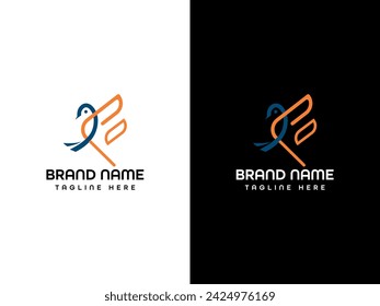 F Bird Logo Design Template