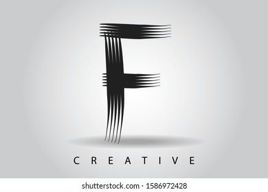 F black modern creative letter. Uppercase letter for icon, logo, label, cover, hair style, beauty business, company name, cosmetics or web page graphic design resource.