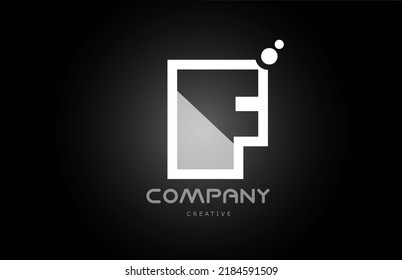 F black and white alphabet letter logo icon with dots. Creative template for business and company 