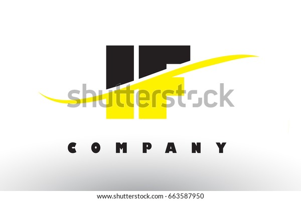 IF I F  Black and Yellow Letter Logo with White\
Swoosh and Curved Lines.