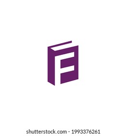 F Diseño sencillo del logotipo del libro