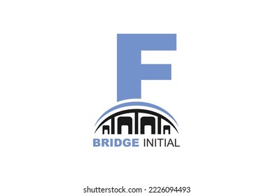 F bridge Letter logo template for your branding.


