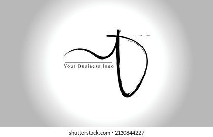 F Brush Stroke Letter Logo Design. Black Paint Logo Letter Icon with Elegant Vector Design.