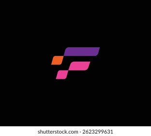 F business logo design concept 
