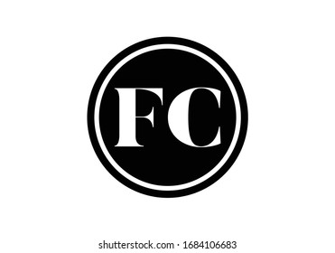 F C. Formato vectorial de diseño de logotipo de carta inicial FC, símbolo gráfico de alfabeto para identidad empresarial
