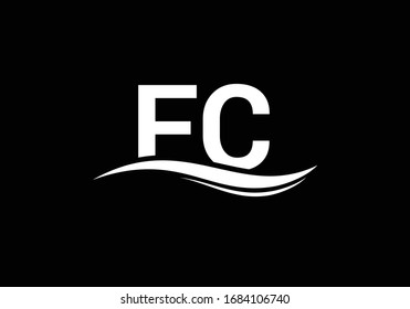 F C. FC Initial Letter Logo Design Vektorillustration Template, Graphic Alphabet Symbol für Corporate Business Identity