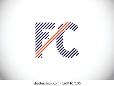 F C. FC Initial Letter Logo Design Vektorillustration Template, Graphic Alphabet Symbol für Corporate Business Identity