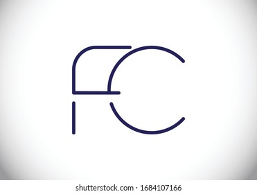 F C. FC Initial Letter Logo Design Vektorillustration Template, Graphic Alphabet Symbol für Corporate Business Identity