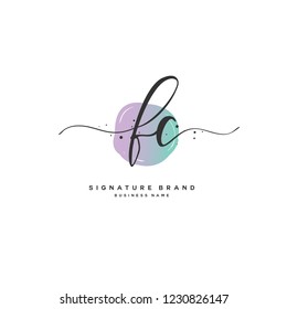 F C FC Initial logo template vector