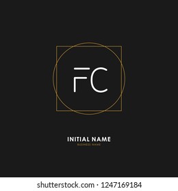 F C FC Initial logo letter with minimalist concept. Vector with scandinavian style logo.