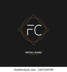 F C FC Initial logo letter with minimalist concept. Vector with scandinavian style logo.