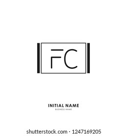 F C FC Initial logo letter with minimalist concept. Vector with scandinavian style logo.