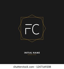 F C FC Initial logo letter with minimalist concept. Vector with scandinavian style logo.